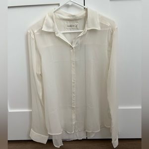 NWT Abercrombie sheer button up blouse